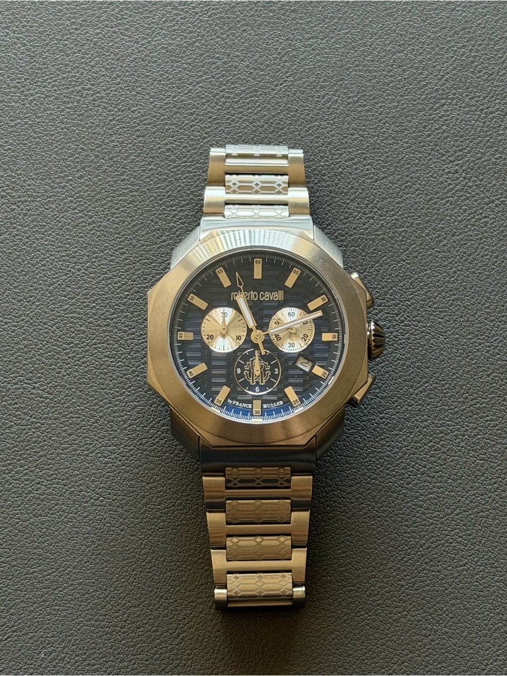 Roberto Cavalli by Franck Muller Blue Dial Men's Chronograph Watch